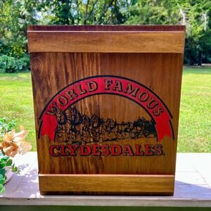 Vintage Budweiser Clydesdales Wooden Box Display | Trinket Shelves | Bar Decor